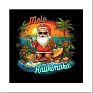 Hawaii Christmas, Mele Kalikimaka, Santa Claus Posters and Art